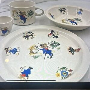 VTG IRISH BRENDAN ERIN STONE CHILDS PLATE CUP SET IRELAND 4pc.
